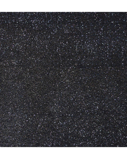 Onyx Black Silk Georgette Sequin Fabric 110cm