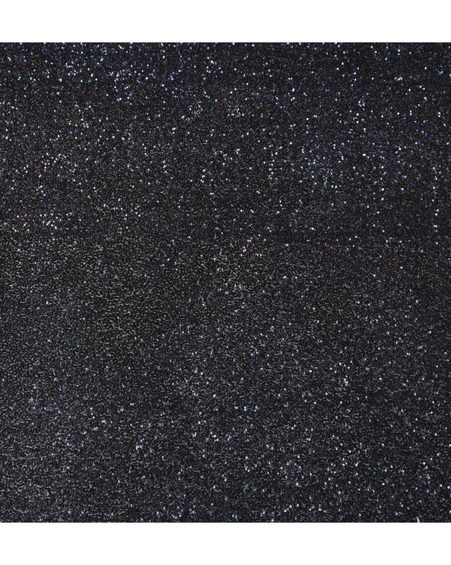 Onyx Black Silk Georgette Sequin Fabric 110cm
