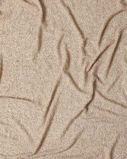 Sand Beige Silk Georgette Sequin Fabric 110cm