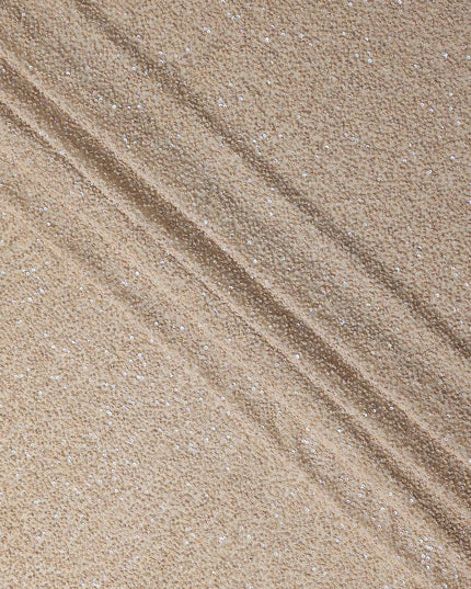 Sand Beige Silk Georgette Sequin Fabric 110cm
