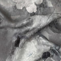 Grey Floral Printed Premium Pure Silk Satin Fabric Soft Smooth Lustrous Finish 140 Cms Width, 3.5 Mtrs Piece and Made in Italy-D27190