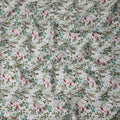 Sage Green Leaf Floral Linen Fabric 110cm