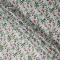 Sage Green Leaf Floral Linen Fabric 110cm