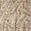 Eggshell White Floral Linen Fabric 110cm