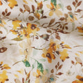 Eggshell White Floral Linen Fabric 110cm