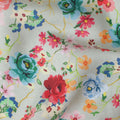 Mint Green Floral Linen Fabric 110cm