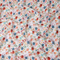 Bright White Floral Linen Fabric 110cm