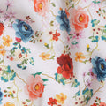 Bright White Floral Linen Fabric 110cm