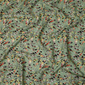 Sage Green Abstract Swirl Printed Premium Pure Linen Fabric 140 Cms Width India-D27845