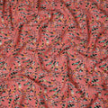 Coral Abstract Swirl Printed Premium Pure Linen Fabric 140 Cms Width India-D27853