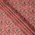 Coral Abstract Swirl Printed Premium Pure Linen Fabric 140 Cms Width India-D27853