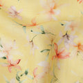 Lemon Yellow Floral Linen Fabric 110cm