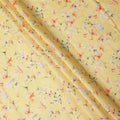 Yellow Multicolor Floral Printed Premium Pure Linen Fabric 140 Cms Width India-D27849