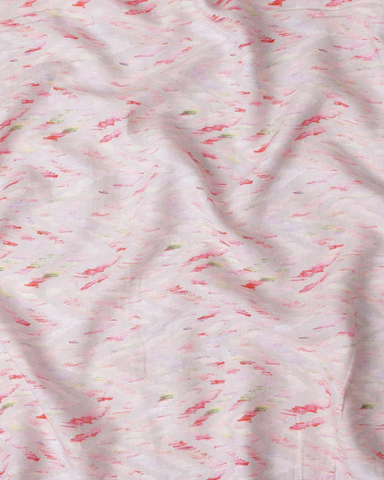 Blush Pink Abstract Brushstroke Linen Fabric 110cm