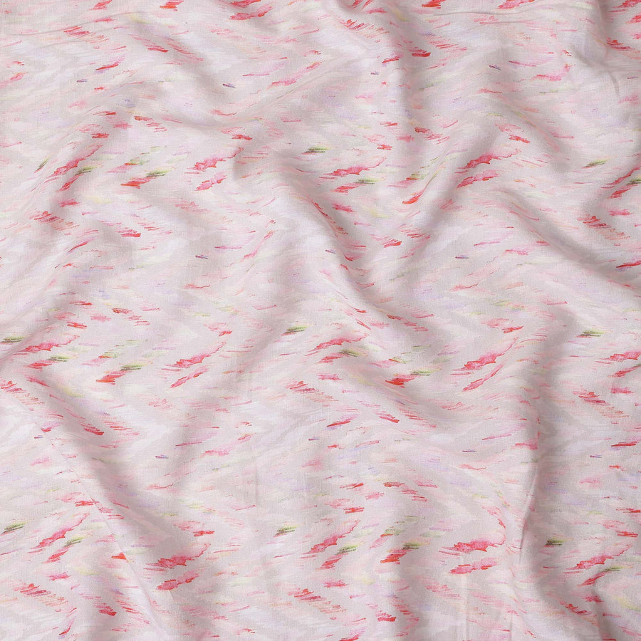 Blush Pink Abstract Brushstroke Linen Fabric 110cm