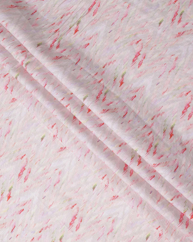 Blush Pink Abstract Brushstroke Linen Fabric 110cm