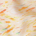 Apricot Orange Abstract Brushstroke Linen Fabric 110cm