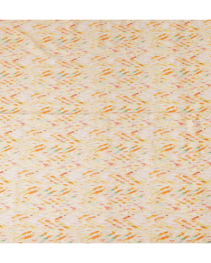 Apricot Orange Abstract Brushstroke Linen Fabric 110cm