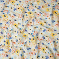 Light Blue Floral Printed Cotton Linen Fabric 150 Cms Width Soft Breathable Lightweight Dressmaking Craft Material India-D27944