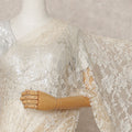 Ivory Premium French 2-Tone Chantilly Lace Saree with Stone Work, Width 110 Cms, Length 5.5 Mtrs, Imported from France-D25684