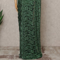 Emerald Green Premium French 2-Tone Chantilly Lace Saree with Stone Work, Width 110 Cms, Length 5.5 Mtrs, Imported from France-D25671