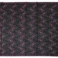 Black Traditional Sudanese Thobe Fabric with Purple & Black Embroidery, Pure Cotton Voile, 4.5 Mtrs Length, 140 Cms Width, Made in India-D26382