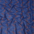 Blue Pure Cotton Voile Sudanese Thobe with Intricate Embroidery, 4.5 Mtrs Length, 140 Cms Width, Made in India-D26379