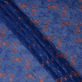 Blue Pure Cotton Voile Sudanese Thobe with Intricate Embroidery, 4.5 Mtrs Length, 140 Cms Width, Made in India-D26379