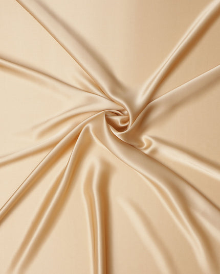 Golden Beige Premium Pure Silk Satin Fabric 110 Cms Width, Made in China-D25829