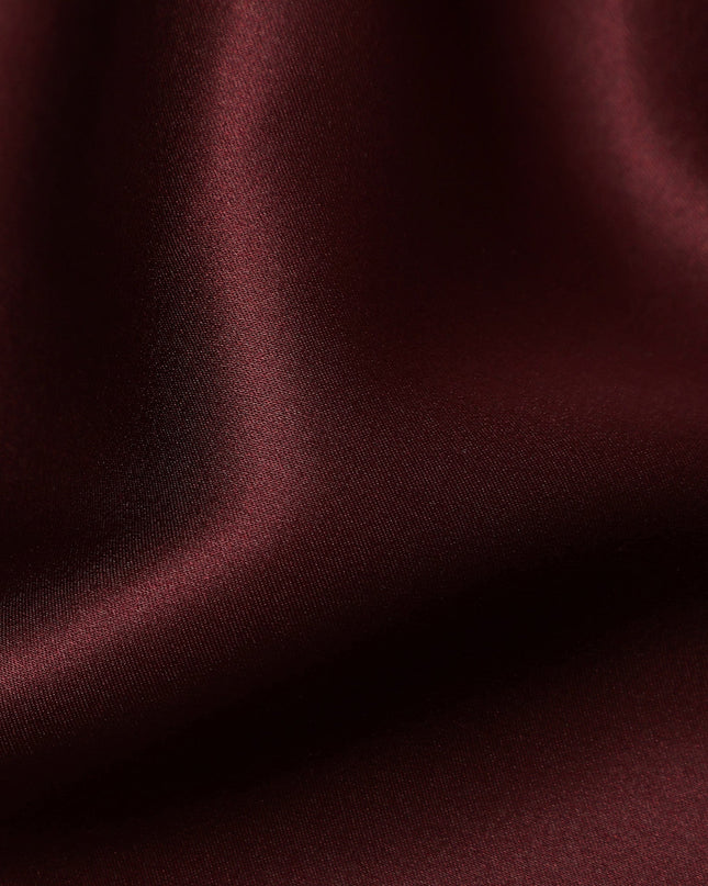 Wine Red Premium Pure Silk Satin Fabric 110 Cms Width, Made in China-D25819