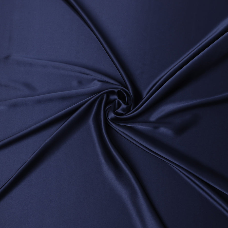 Navy Blue Premium Pure Silk Satin Fabric 110 Cms Width, Made in China-D25831
