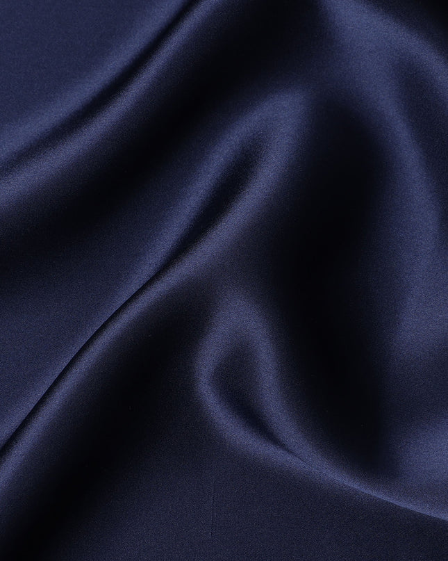 Navy Blue Premium Pure Silk Satin Fabric 110 Cms Width, Made in China-D25831