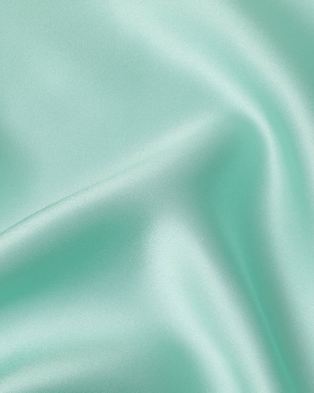 Mint Green Premium Pure Silk Satin Fabric Solid Plain Smooth Finish 110 Cms Wide Luxury Dressmaking Material From China-D27479