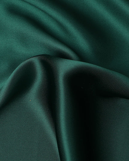Emerald Green Premium Pure Silk Satin Fabric Solid Plain Smooth Finish 110 Cms Wide Luxury Dressmaking Material From China-D27493