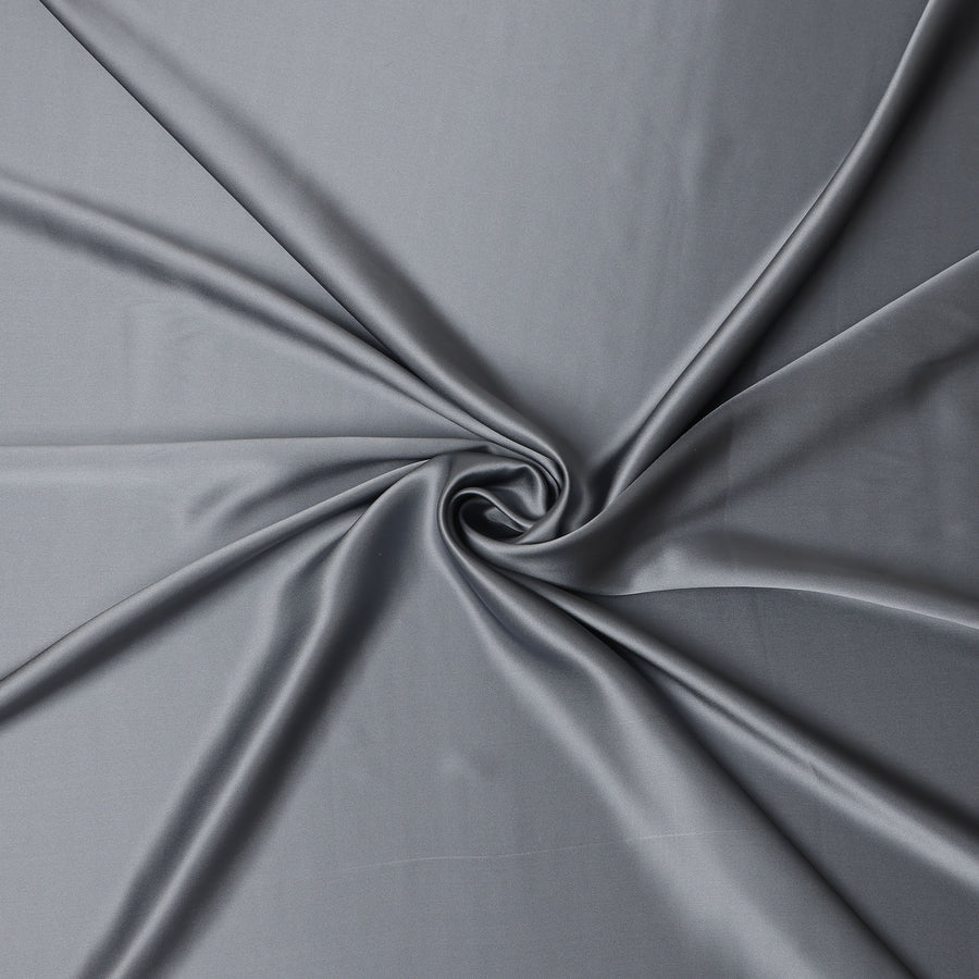Steel Grey Premium Pure Silk Satin Fabric 110 Cms Width, Made in China-D25816
