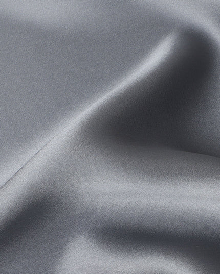 Steel Grey Premium Pure Silk Satin Fabric 110 Cms Width, Made in China-D25816