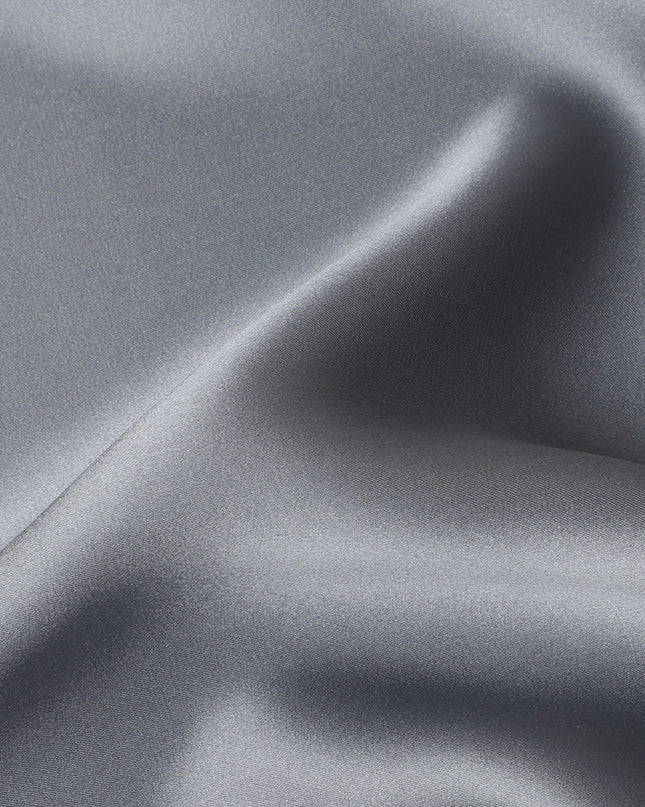 Steel Grey Premium Pure Silk Satin Fabric 110 Cms Width, Made in China-D25816