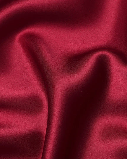 Crimson Red Premium Pure Silk Satin Fabric 110 Cms Width, Made in China-D25818