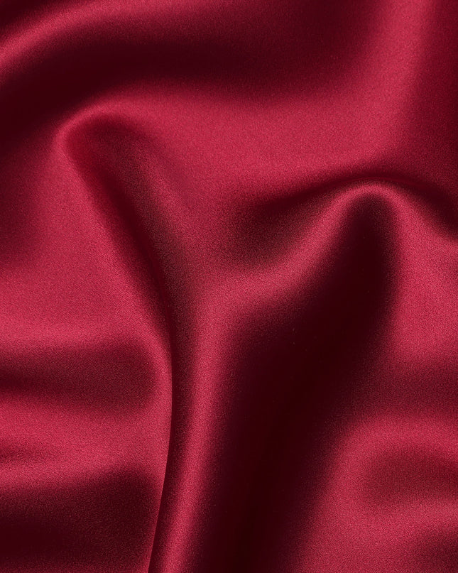 Crimson Red Premium Pure Silk Satin Fabric 110 Cms Width, Made in China-D25818