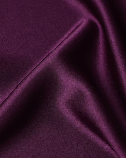 Plum Purple Premium Pure Silk Satin Fabric 110 Cms Width, Made in China-D25822