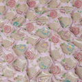 Blush Pink Multicolor Floral Metallic Lurex Design Premium Silk Chiffon Fabric, 110 Cms Width, Made in South Korea-D25747