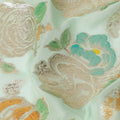 Mint Green Multicolor Floral Metallic Lurex Design Premium Silk Chiffon Fabric, 110 Cms Width, Made in South Korea-D25746