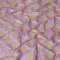 Lilac Multicolor Floral Metallic Lurex Design Premium Silk Chiffon Fabric, 110 Cms Width, Made in South Korea-D25752