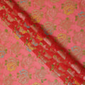 Coral Pink Bouquet Silk Chiffon Fabric 110cm