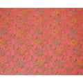 Coral Pink Bouquet Silk Chiffon Fabric 110cm