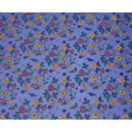 Royal Blue Multicolor Floral Embroidered Metallic Lurex Design Premium Silk Chiffon Fabric, 110 Cms Width, Made in South Korea-D25745