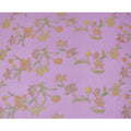 Lavender Floral Embroidered Metallic Lurex Design Premium Silk Chiffon Fabric, 110 Cms Width, Made in South Korea-D25751
