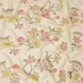 Ivory Multicolor Floral Embroidered Metallic Lurex Design Premium Silk Chiffon Fabric, 110 Cms Width, Made in South Korea-D25743