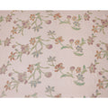 Peach Floral Embroidered Metallic Lurex Design Premium Silk Chiffon Fabric, 110 Cms Width, Made in South Korea-D25755