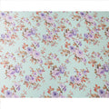 Mint Green Floral Print Premium Pure Silk Satin Fabric, 110 Cms Width, Made in South Korea-D25938